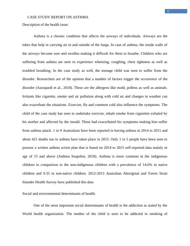 Case Study Report on Asthma_2