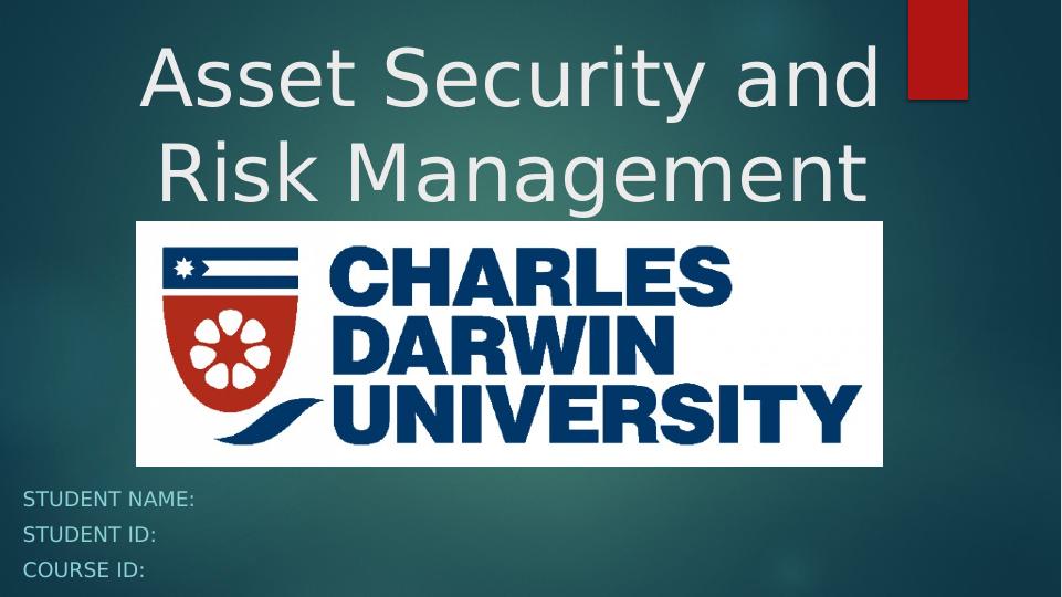Asset Security and Risk Management for Charles Darwin University_1