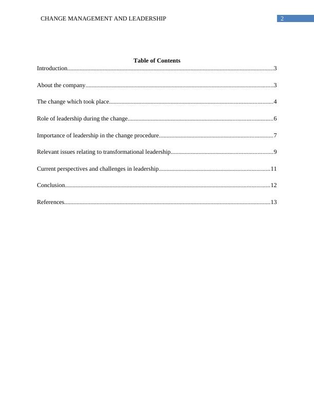 leadership and change management assignment pdf