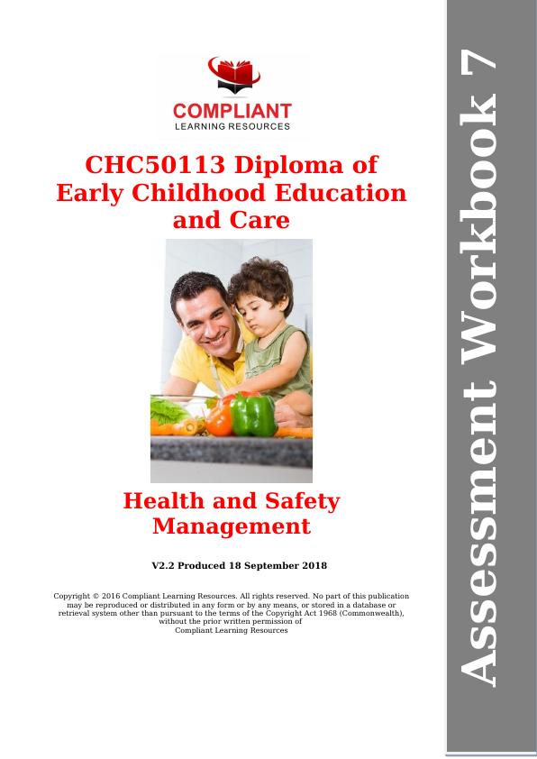 CHC50113 Diploma of Early Childhood Education and Care Assessment Workbook 7_1