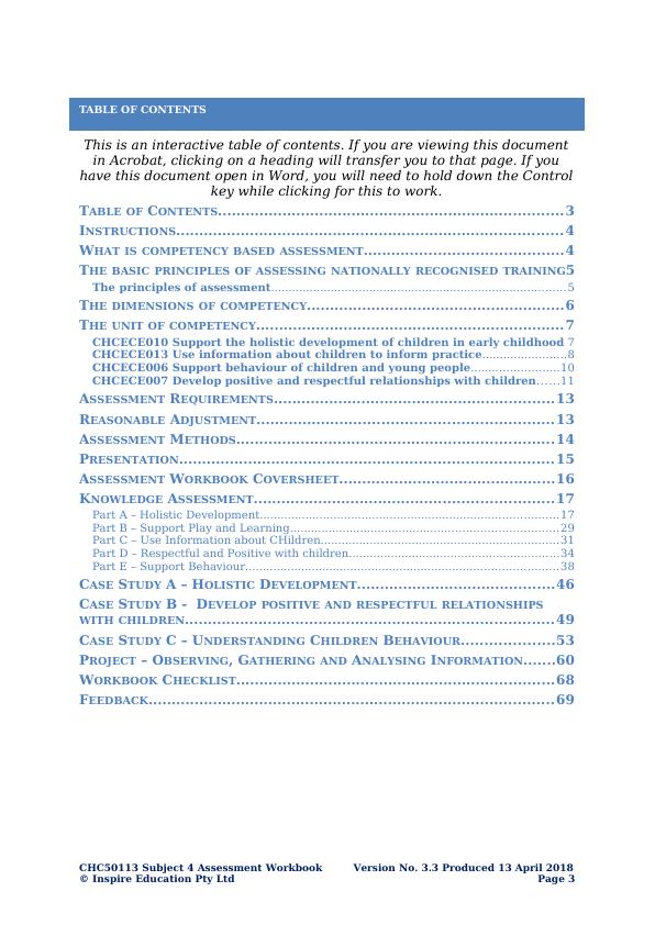 CHC50113 Subject 4 Assessment Workbook - Play and Development_3