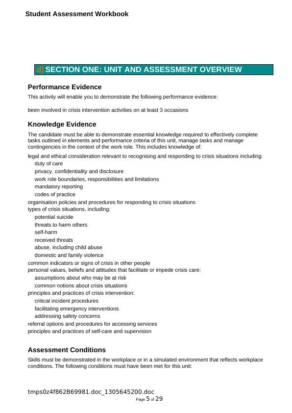 CHCCCS019 Recognise and Respond to Crisis Situations - Student Assessment Workbook_5