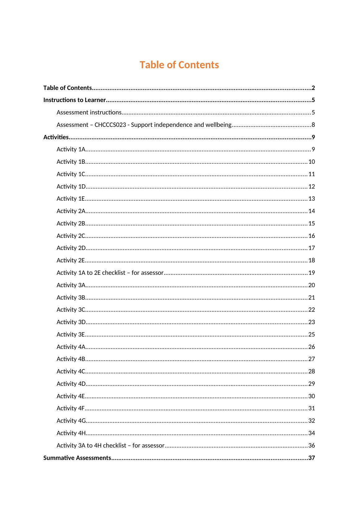 Chcccs023 Workbook - Support Independence And Wellbeing