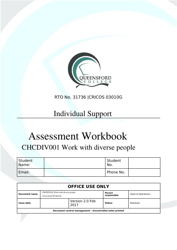 CHCDIV001 Work with diverse people Assessment Cover Page_4