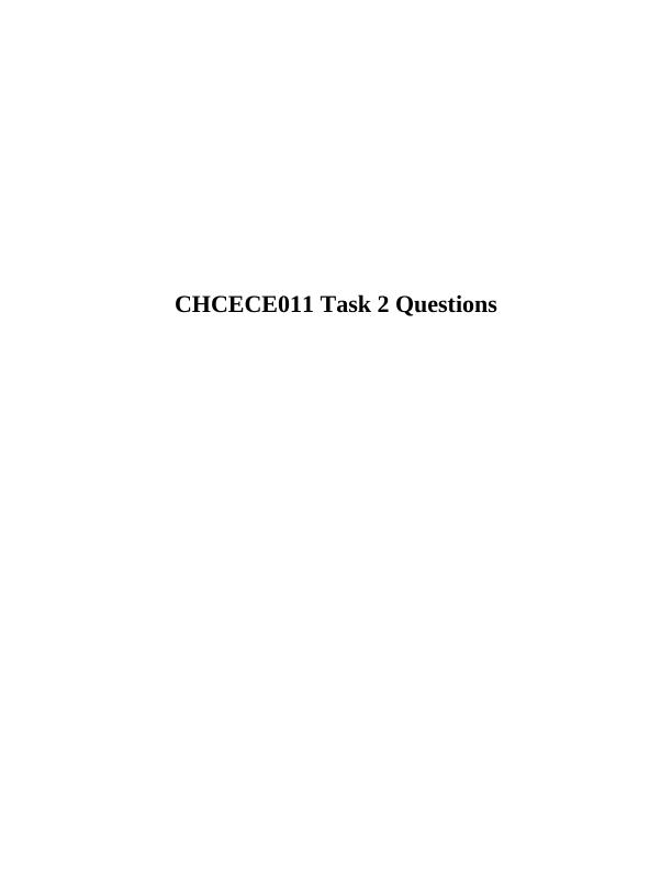 CHCECE011 Task 2 Questions_1