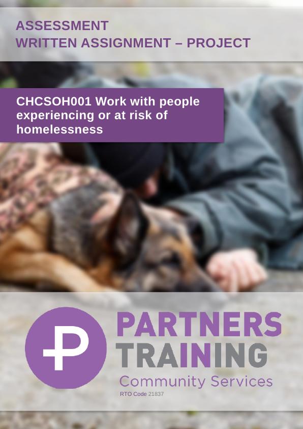 CHCSOH001 Work with people experiencing or at risk of homelessness - Project_1