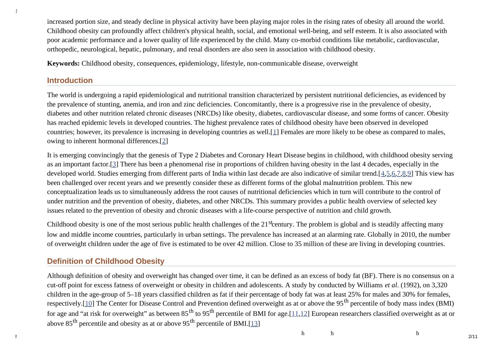 childhood obesity causes and consequences journal of family medicine and primary care