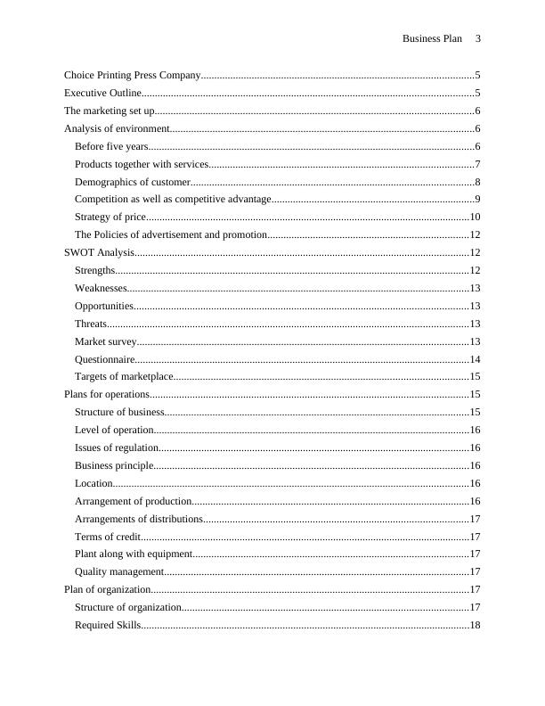 business plan for printing press