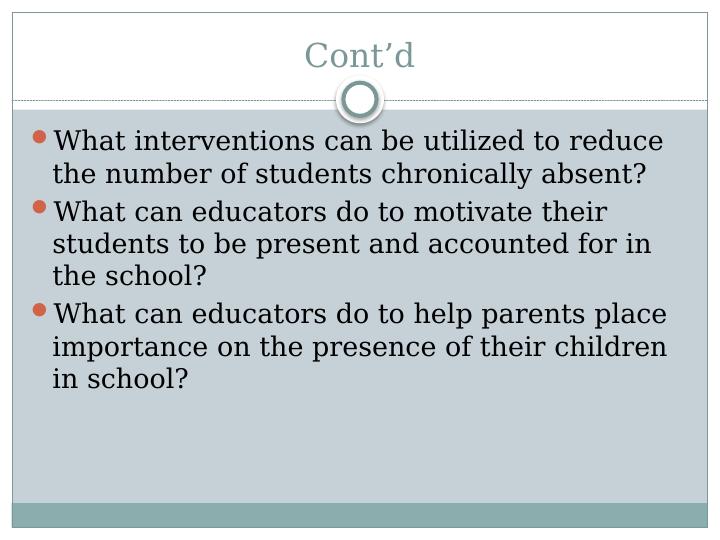 Chronic Absenteeism And Remedies: