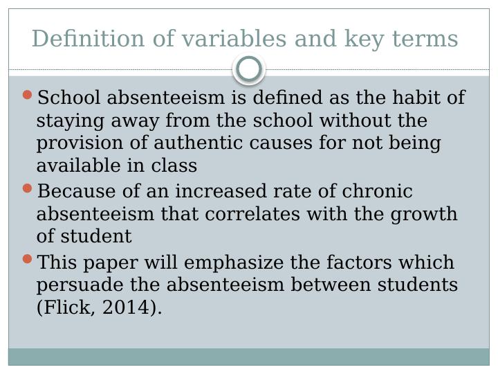 Chronic Absenteeism And Remedies: