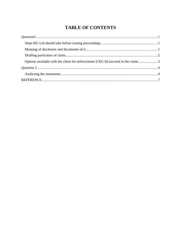 Steps for Civil Litigation and Drafting Particulars of Claim | Desklib