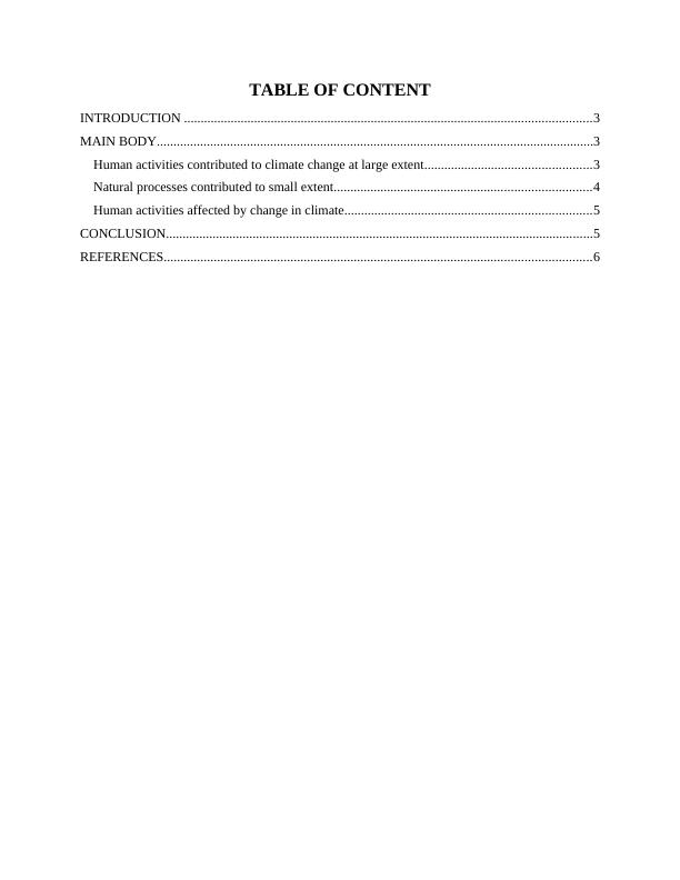 Climate Change: Human Activities and Natural Processes