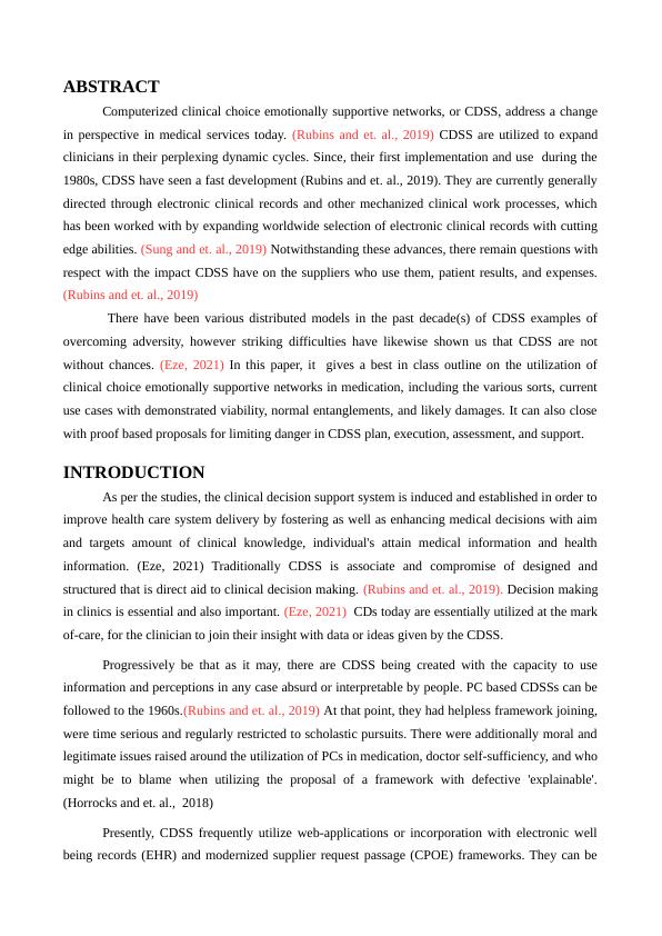 essay on clinical decision support