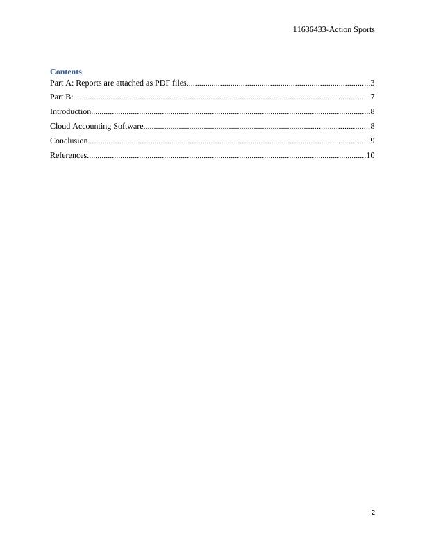Cloud Accounting Software for Action Sports Desklib