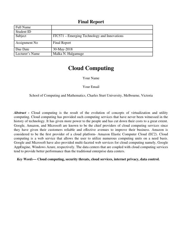 Cloud Computing: Benefits, Strategies, and Risks_1