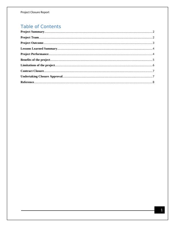 Project Closure Report on Cloud Computing Technology