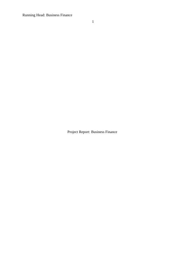 Project Report: Business Finance_1