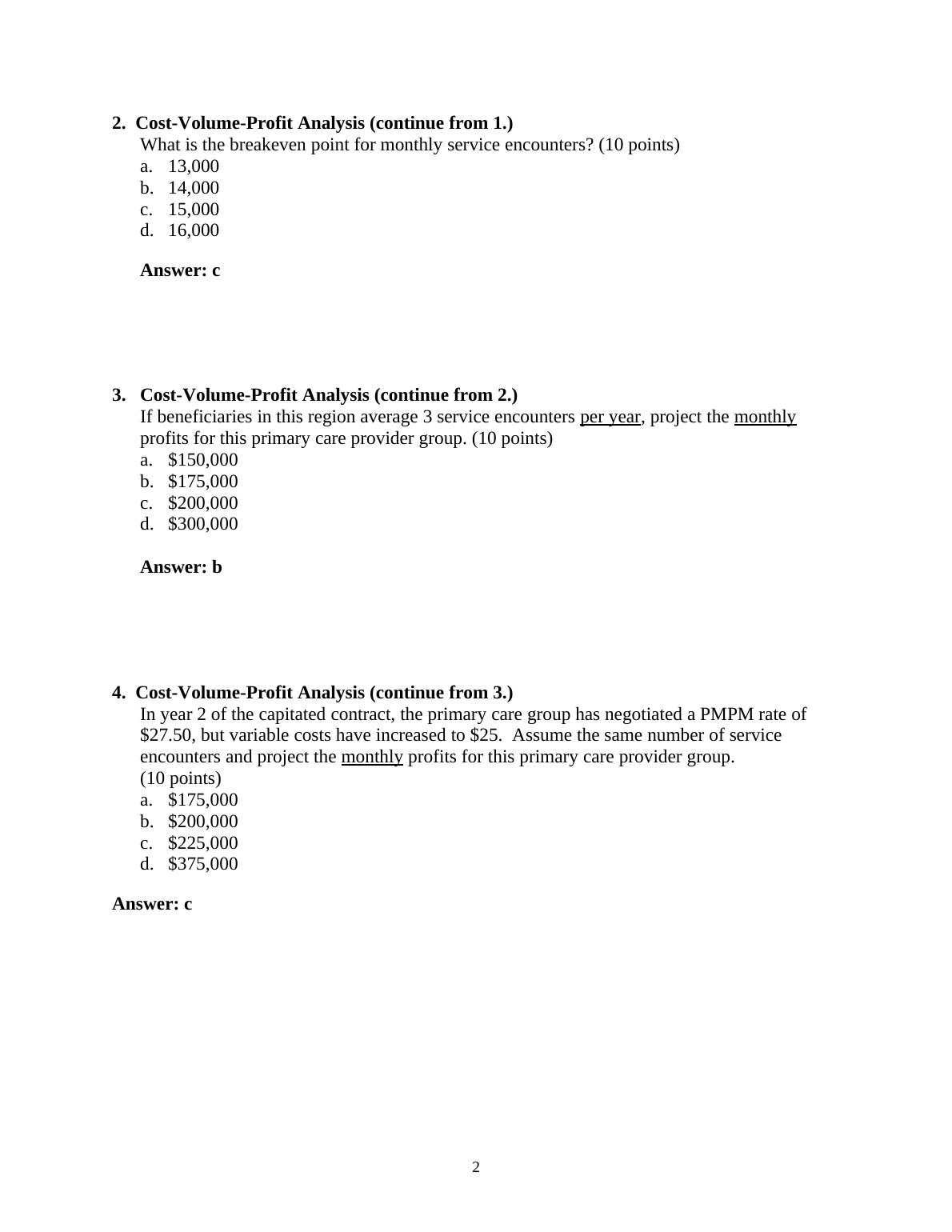 cost analysis assignment