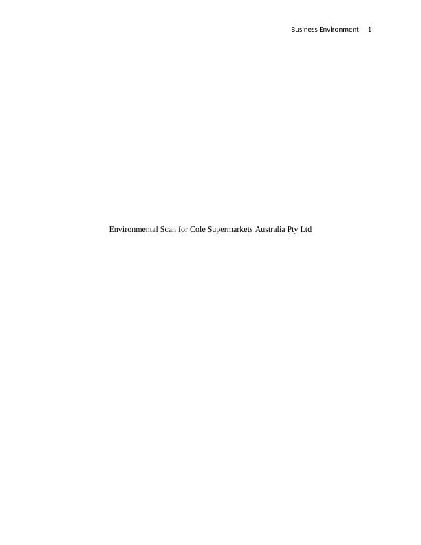 Environmental Scan for Coles Supermarkets Australia Pty Ltd_1