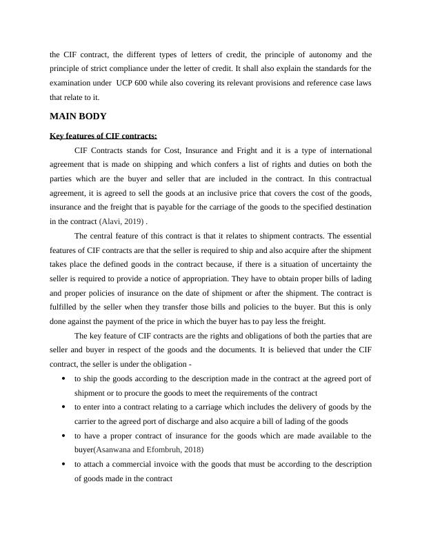 Commercial Law: CIF Contracts, Letters of Credit, Autonomy and Strict Compliance Principles, UCP 600 Standards, and Legal Position_3