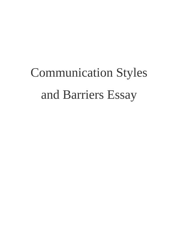 essay about communication barriers 200 words