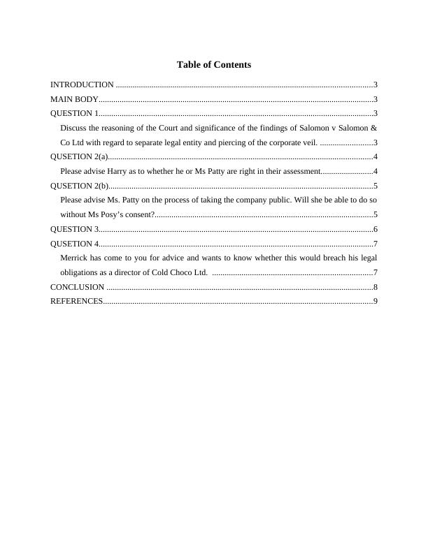 Company Law: Salomon v Salomon & Co Ltd, Vicarious Liability, Contract Law, and Director's Legal Obligations_2