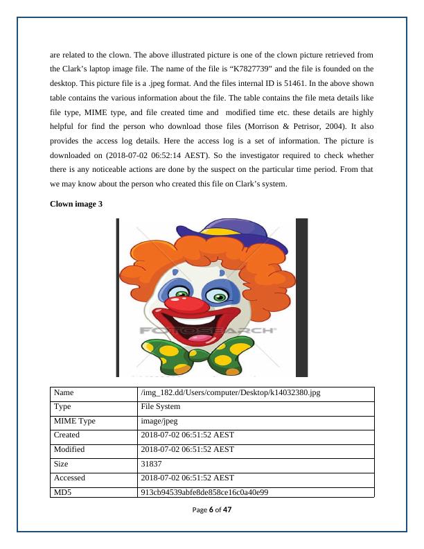 Computer Forensics Investigation on Clown Content Offence in Western Australia_7