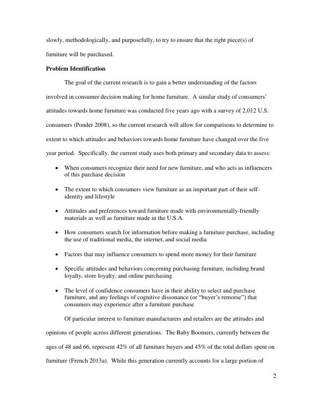 Consumer Attitudes and Buying Behavior for Home Furniture Desklib