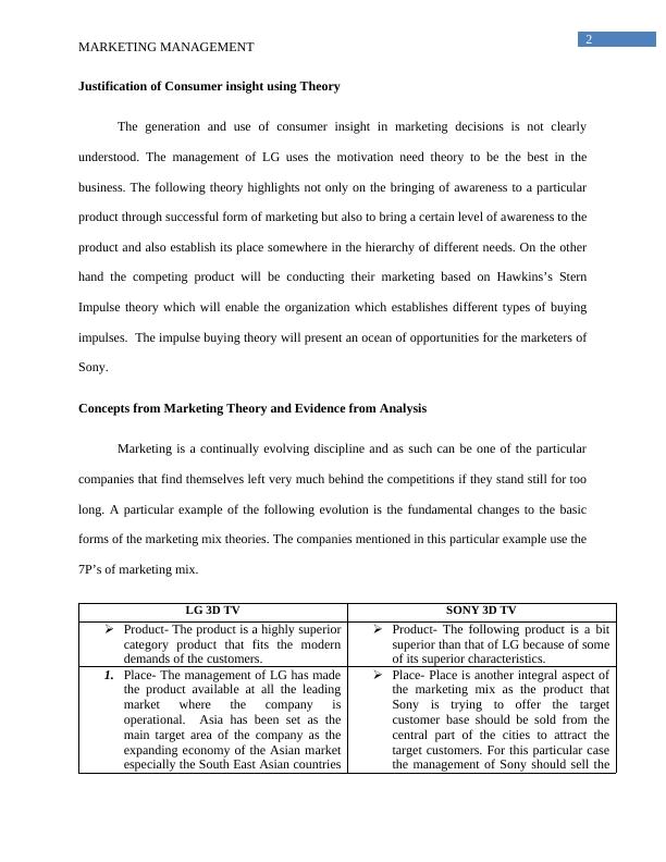 Consumer Behavior Analysis Sony LED 3D TV vs LG LED 3D TV