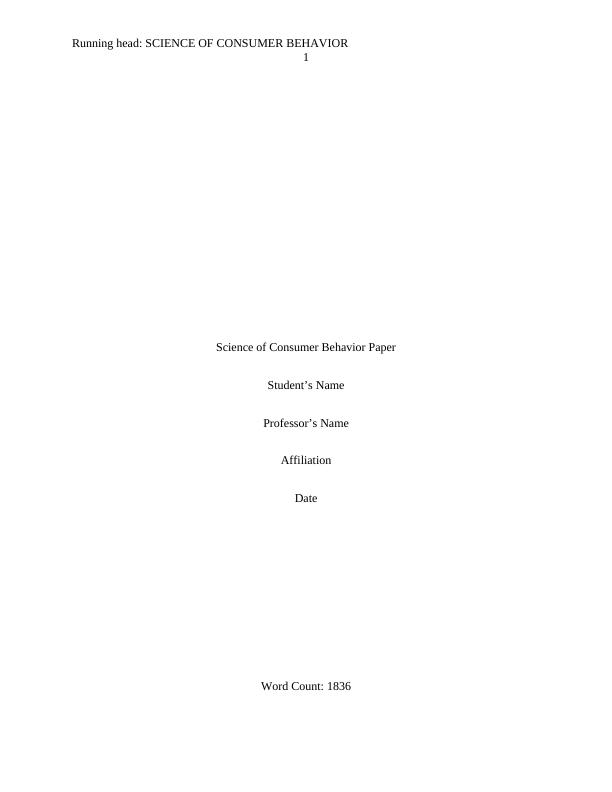 Science of Consumer Behavior Paper_1