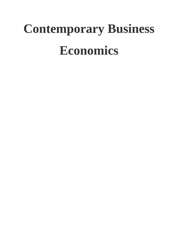 Contemporary Business Economics: An Analysis of Debenhams_1