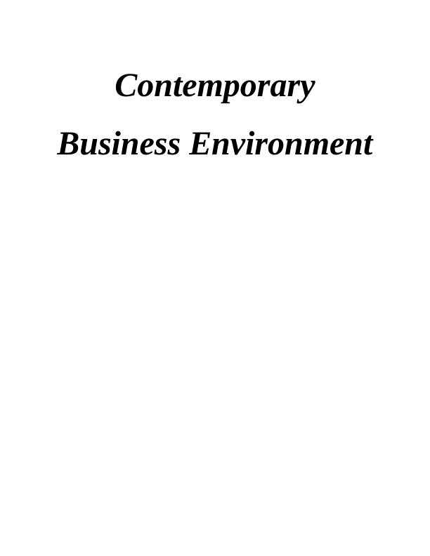 Contemporary Business Environment: Impact of COVID-19 and Brexit on UK Economy_1