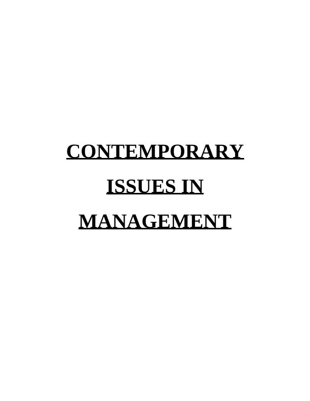 Contemporary Issues in Management: Technology Enablers and Innovations, Industry Analysis_1