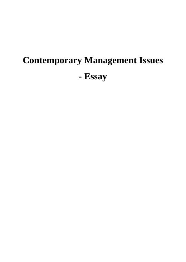 essay contemporary issues