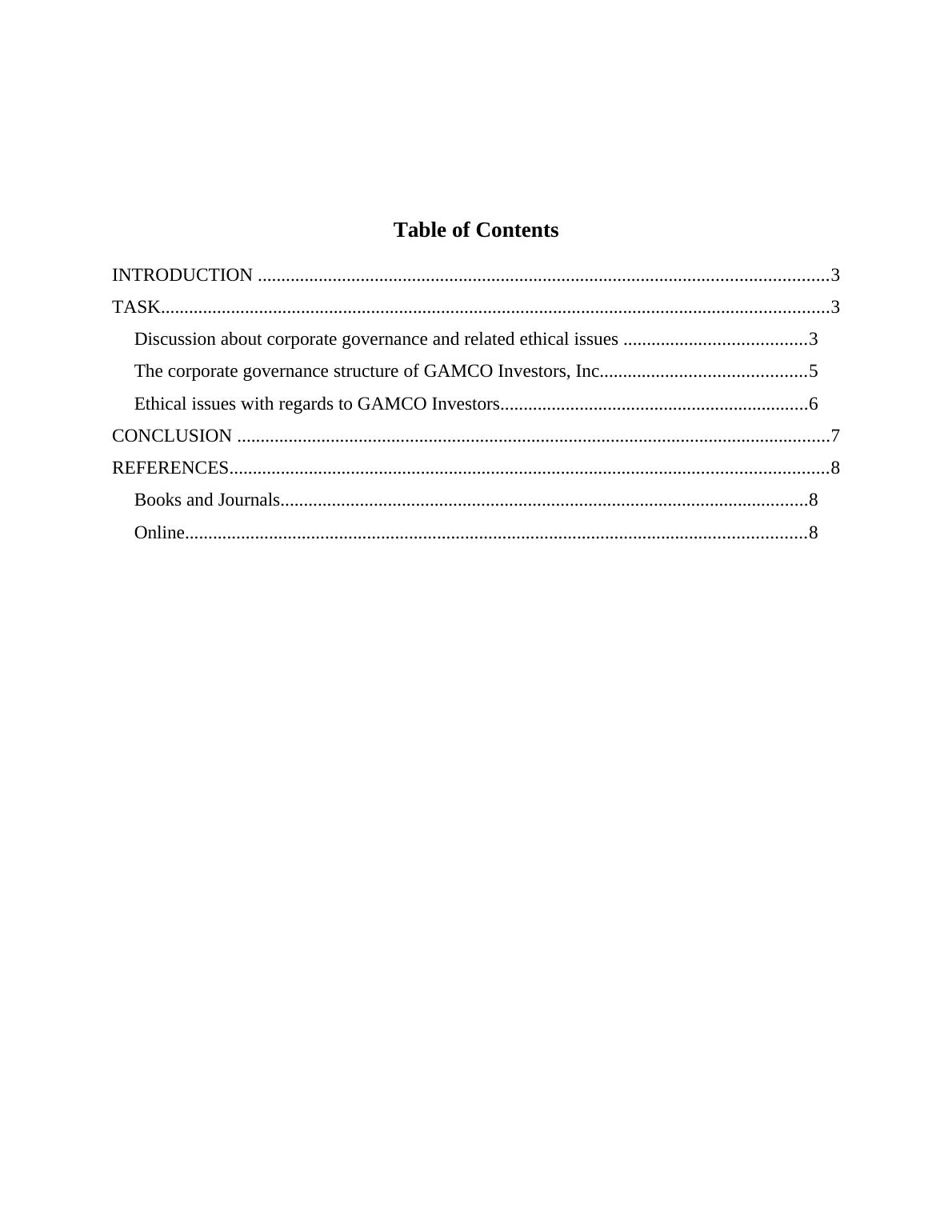 Corporate Governance and Ethical Issues: A Case Study of GAMCO ...