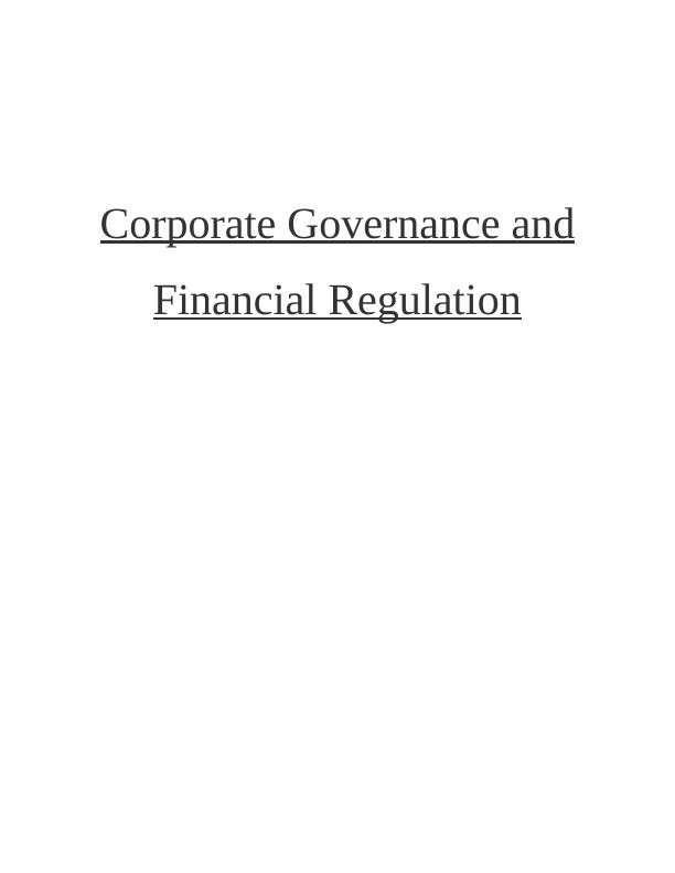 Corporate Governance and Financial Regulation - Desklib_1