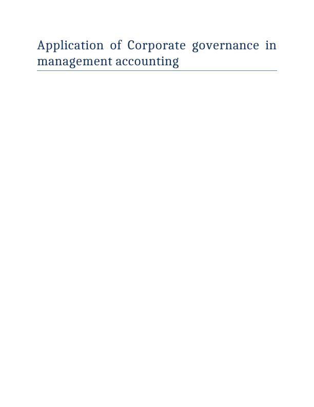 Application of Corporate Governance in Management Accounting_1