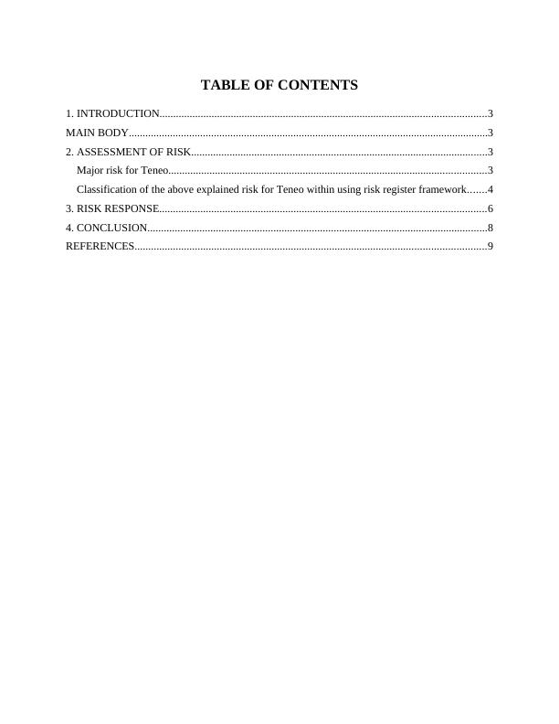 Corporate Risk Management: Assessment, Response and Robson Model