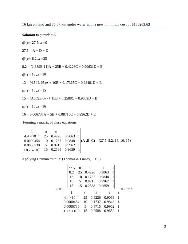 Cost and Angle Calculation for Cables and Points