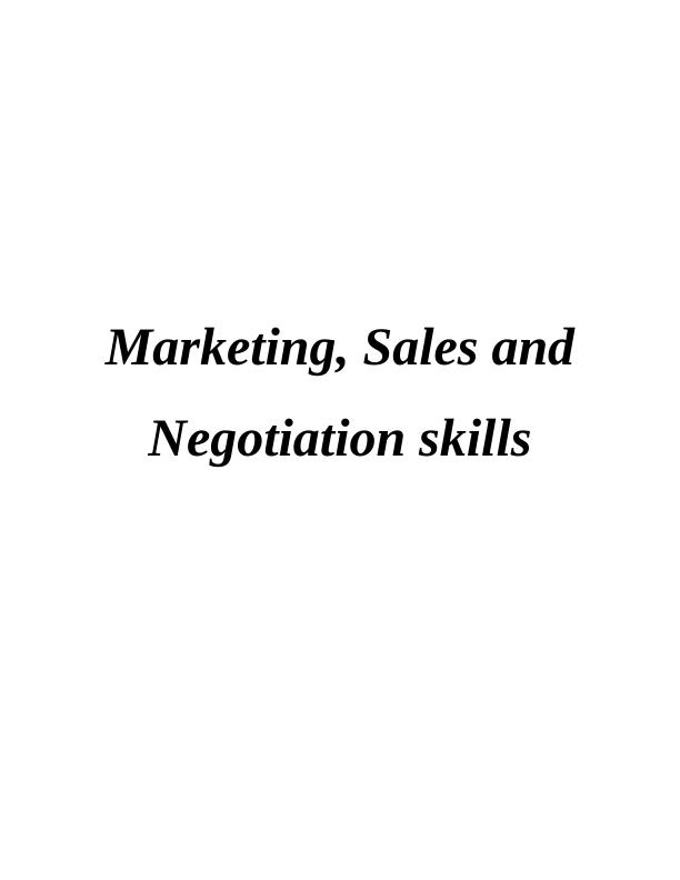 Marketing, Sales and Negotiation Skills: A Report on Costa Coffee-house_1