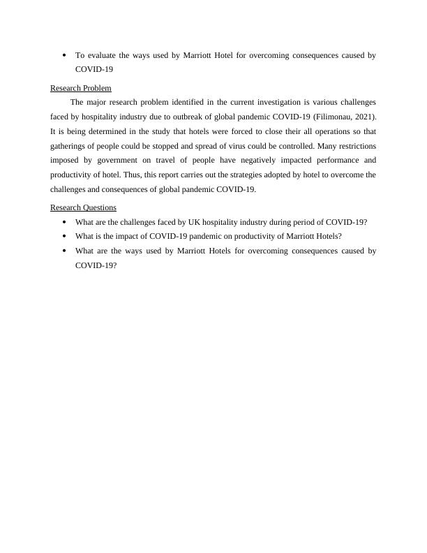 Effects of COVID-19 on Marriott Hotel: A Study on Productivity of UK Hospitality Industry_4