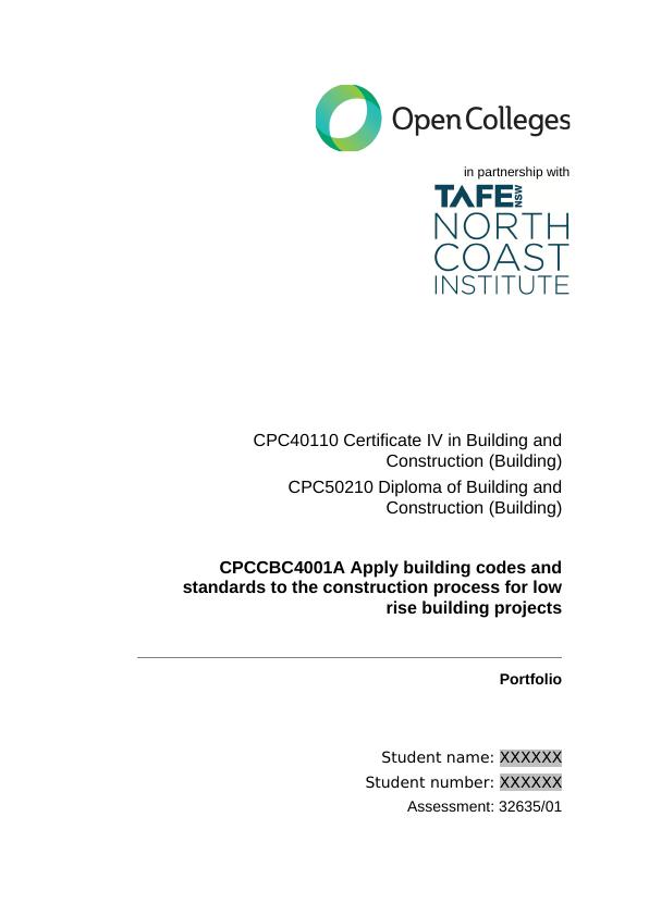 CPCCBC4001A Apply Building Codes and Standards Assessment 1_1