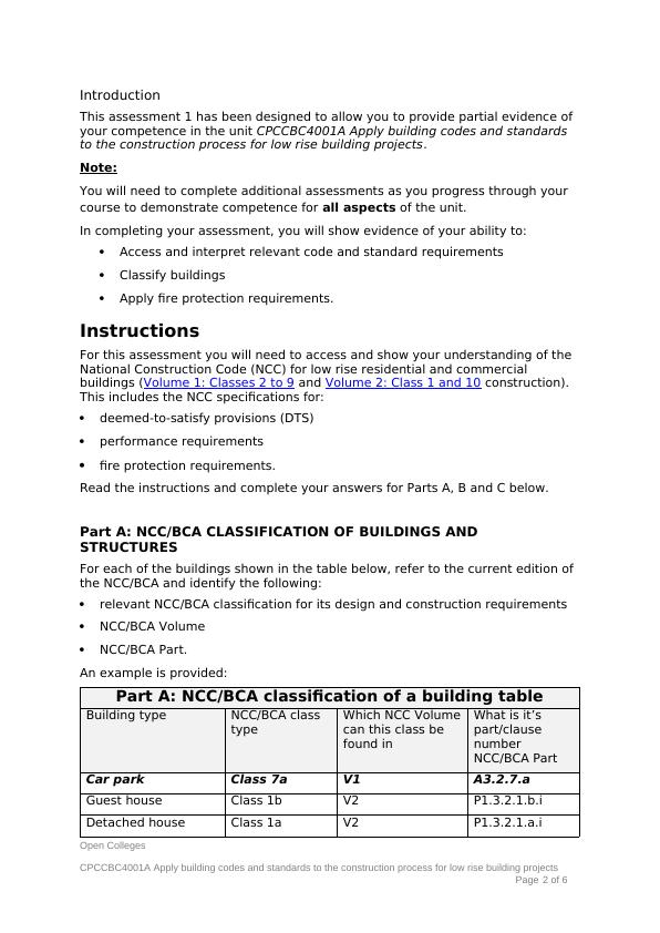 CPCCBC4001A Apply Building Codes and Standards Assessment 1_2