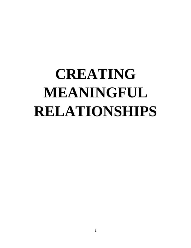 Creating Meaningful Relationships: Understanding Therapeutic Use and Identifying Characteristics of Mental Disorders_1