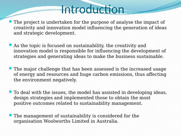 Impact of Creativity and Innovation on Sustainability Management at Woolworths_2