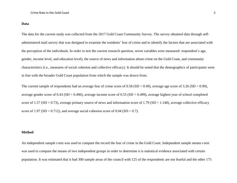 Crime Rate in the Gold Coast