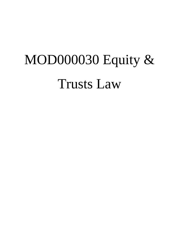 Contemporary Issues in Criminology and Equity & Trusts Law_1