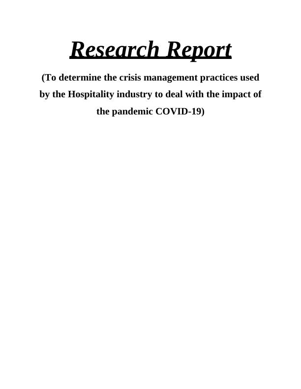 Crisis Management Practices in Hospitality Industry during COVID-19 Pandemic: A Case Study of Rosewood London_1