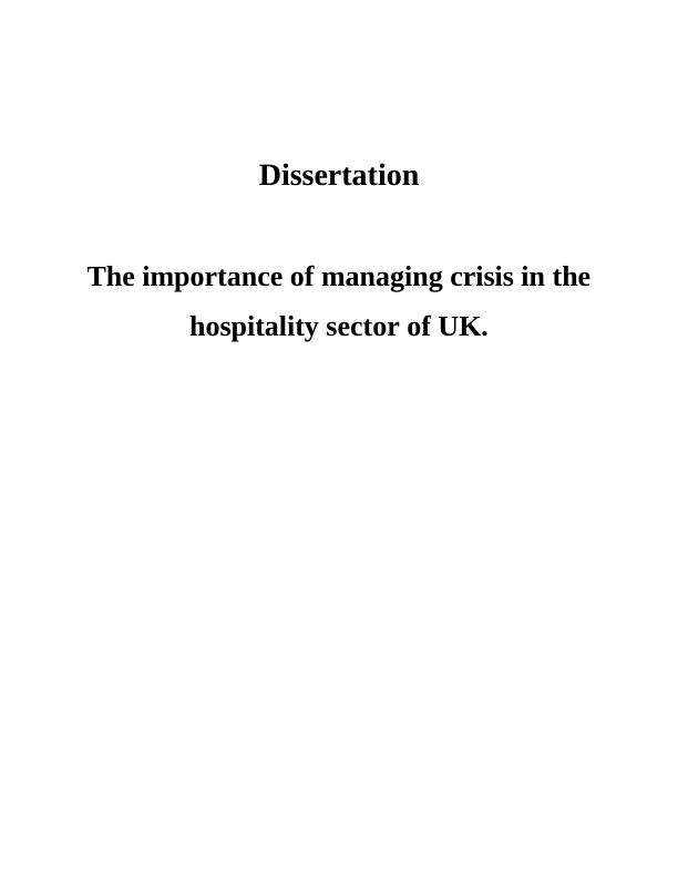 Managing Crisis in UK Hospitality Sector: A Study on Whitbread Plc_1