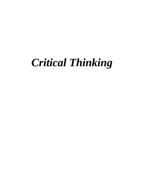 reflective critical thinking